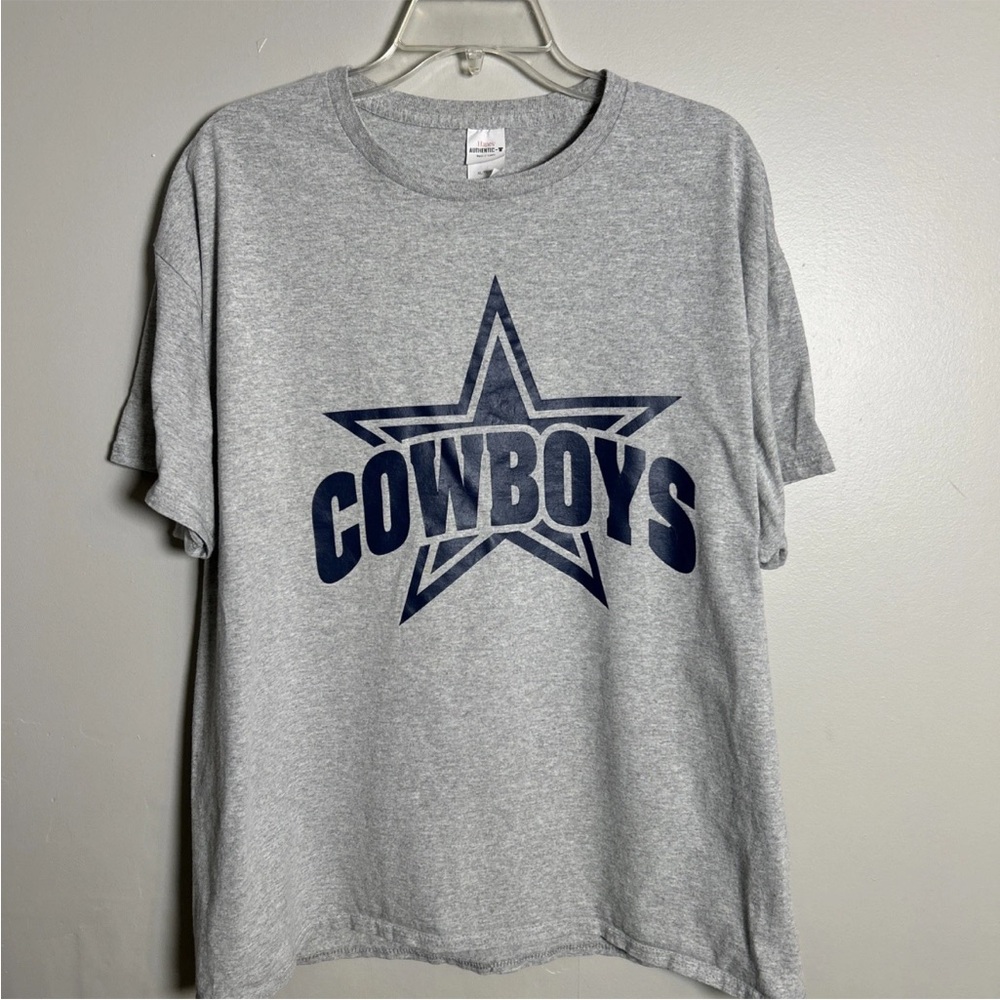 Dallas Cowboys Big Logo Hanes Authentic NFL Gray Cotton Blend Men’s T-Shirt XL